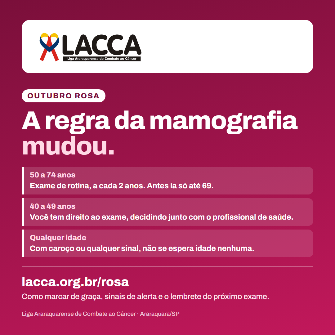 Arte quadrada do Outubro Rosa para o feed.